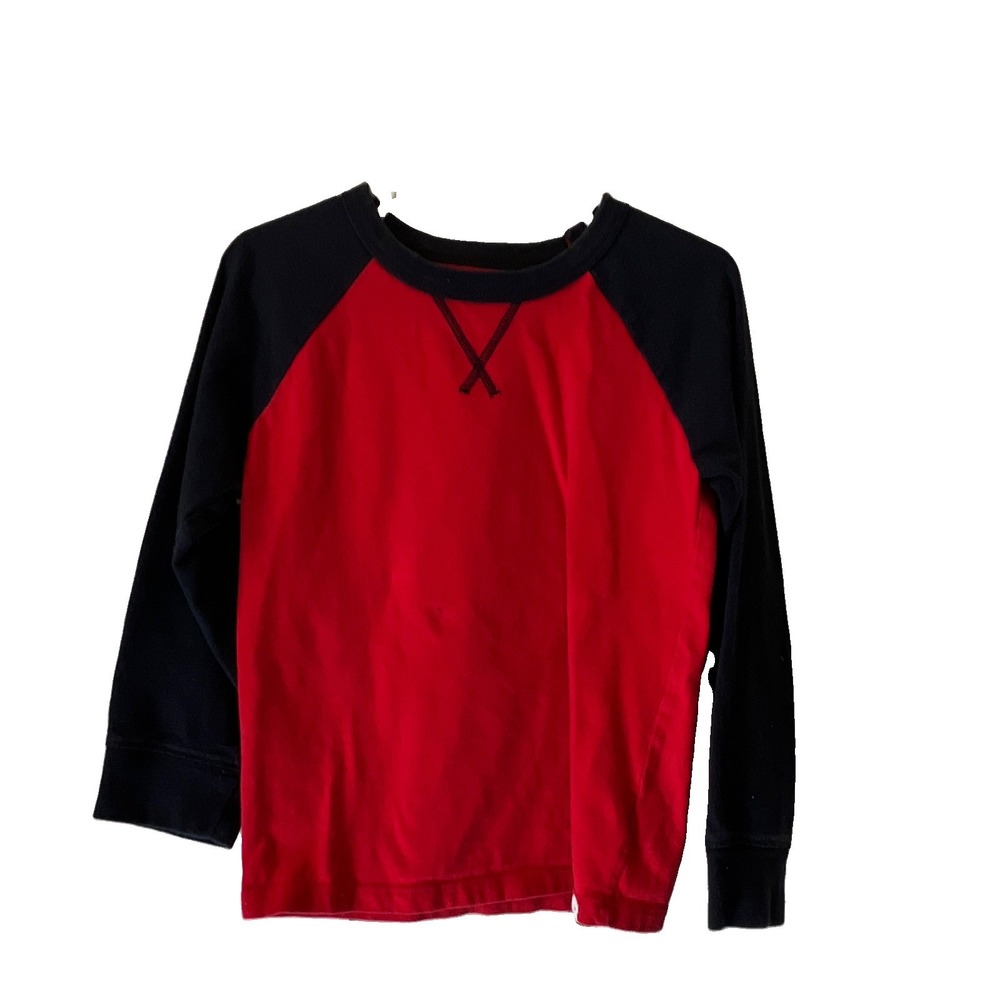 GAP Toddler Unisex Red Black Long Sleeve Cotton Raglan T-Shirt Size 5